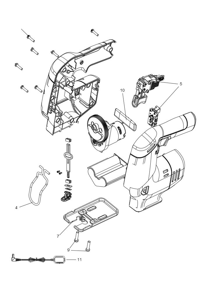 Exploded Diagram A Diagram and Parts List for REVCJS12C Type 1 Black and Decker Jig Saw